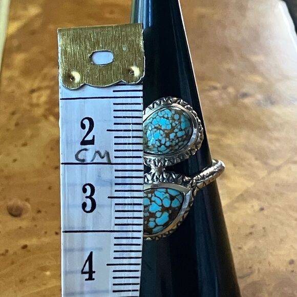 Natural Blue Moon Turquoise Sterling Silver Ring Size 6 - Picture 7 of 9